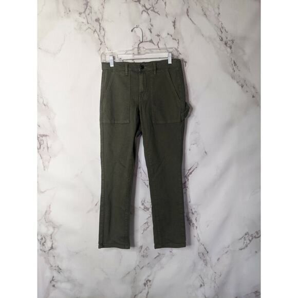 Blank NYC Pants Women 27 Skinny Green Mid Rise Utility Cropped Carpenter - Picture 1 of 8